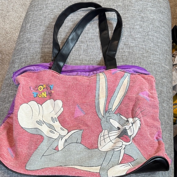Vintage Handbags - Vintage Looney Tunes Pink and Purple Bag